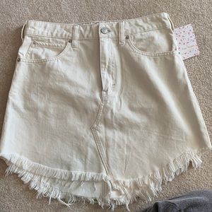 Free people white Jean mini skirt